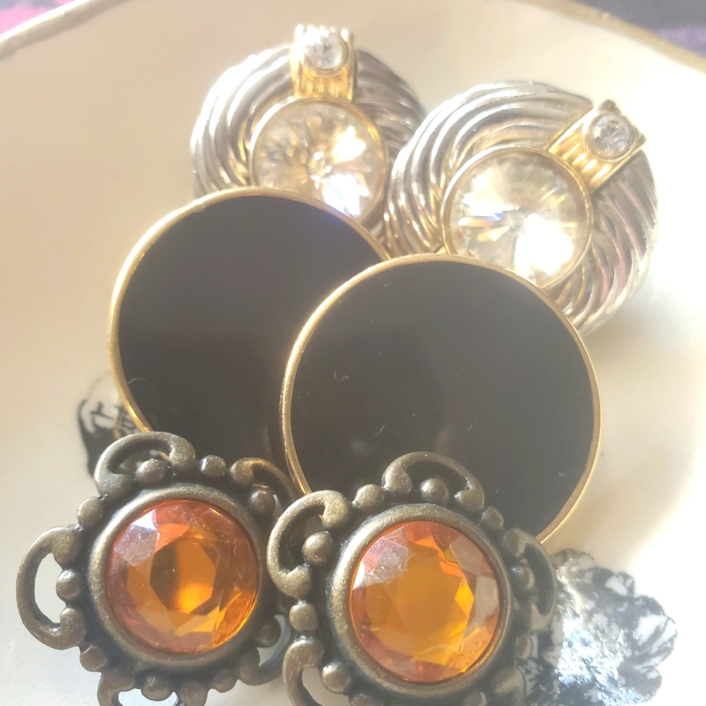 Vintage clip on earrings